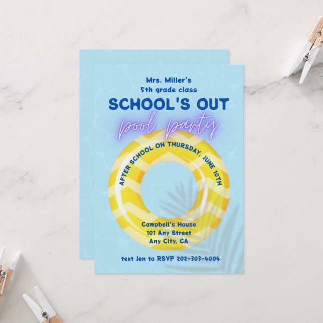 Invitation à la fête au bord de la piscine | Flott (Devant/Arrière en situation)