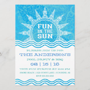 Invitation à la fête au soleil dans la piscine