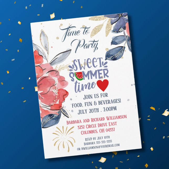 Invitation à la fête barbecue de pique-nique d'été (Créateur téléchargé)
