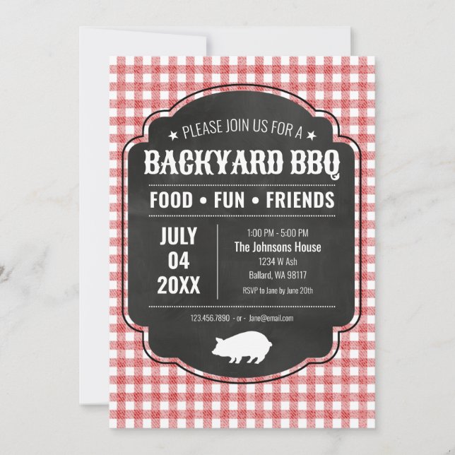 Invitation à la fête BBQ dans la cour (Devant)