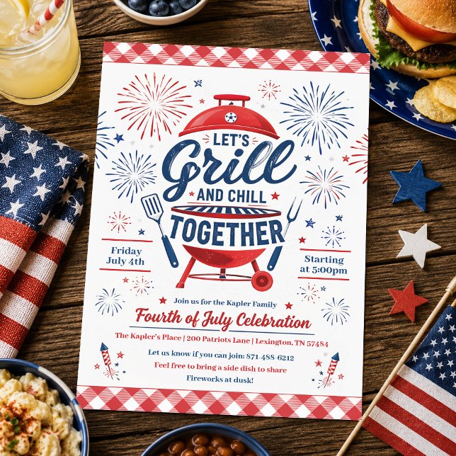 Invitation à la fête BBQ du 4 juillet  (Créateur téléchargé)