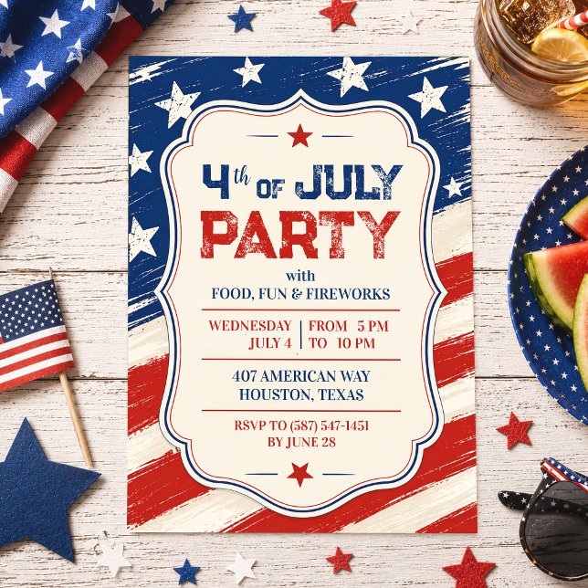 Invitation à la fête BBQ du 4 juillet (Créateur téléchargé)