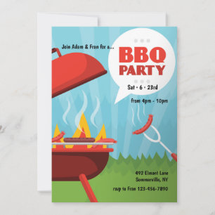 Invitation à la fête BBQ Red Hot