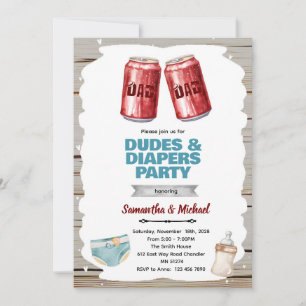 Invitation à la fête bière et couche