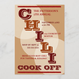Invitation à la fête Big Bold Chili Cook Off