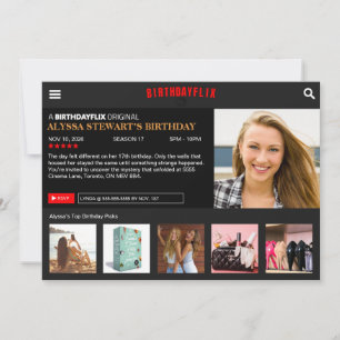 Invitation à la fête Birthdayflix