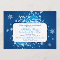 Invitation à la fête bleue des flocons de neige