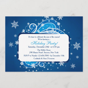 Invitation à la fête bleue des flocons de neige