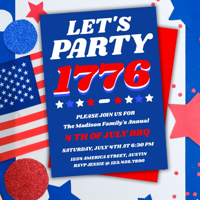 Invitation à la fête comme en 1776 USA 250 (Créateur téléchargé)