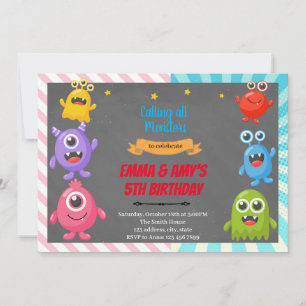 Invitation à la fête conjointe de garçon et fille 