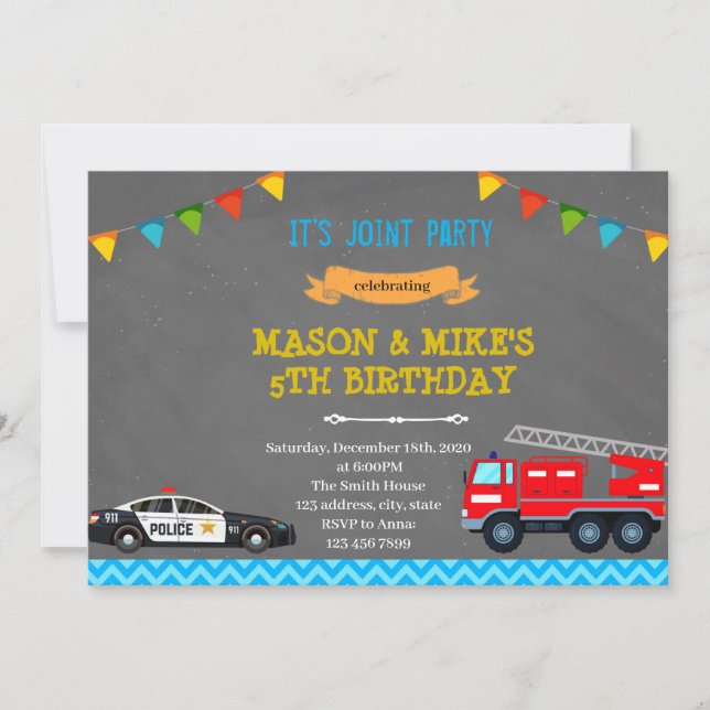 Invitation à la fête conjointe des pompiers et de  (Devant)