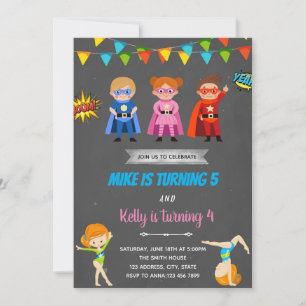 Invitation à la fête conjointe gymnique des super-