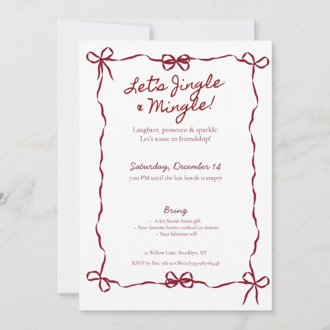 Invitation à la fête Coquette Friendsmas (Devant)