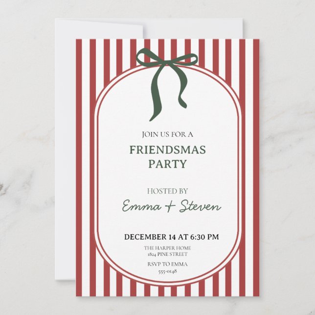 Invitation à la fête Coquette Friendsmas (Devant)
