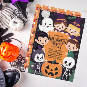 Invitation à la fête costumée de l'Halloween pour 