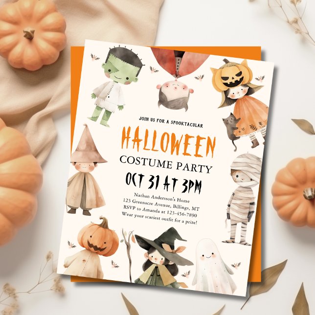 Invitation à la fête costumée de l'Halloween pour  (Créateur téléchargé)