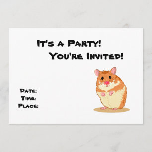 Invitation à la fête Cuddly Hamster
