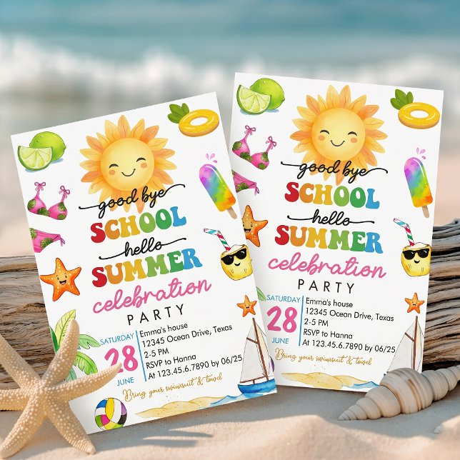 Invitation à la fête d'adieu à l'école et bonjour  (Créateur téléchargé)