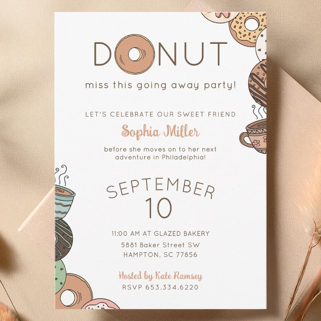 Invitation à la fête d'adieu de Cute Donuts (Créateur téléchargé)