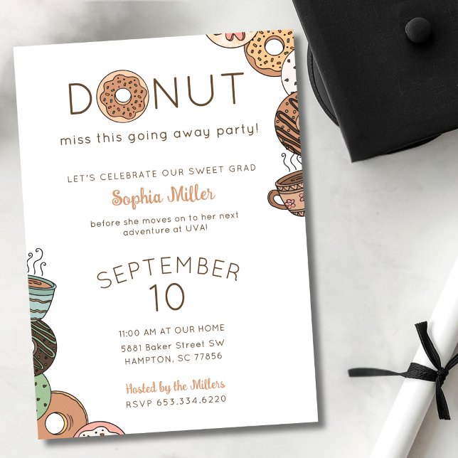 Invitation à la fête d'adieu des diplômés Donuts (Créateur téléchargé)