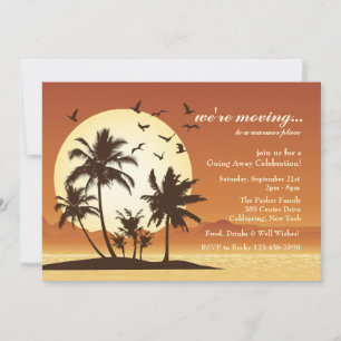Invitation à la fête d'adieu Oasis Sunset