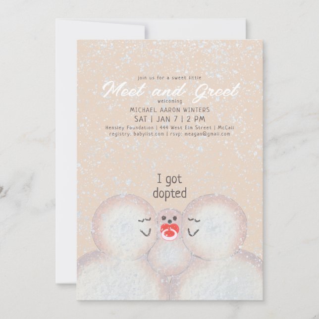 Invitation à la fête d'adoption de la famille de b (Devant)