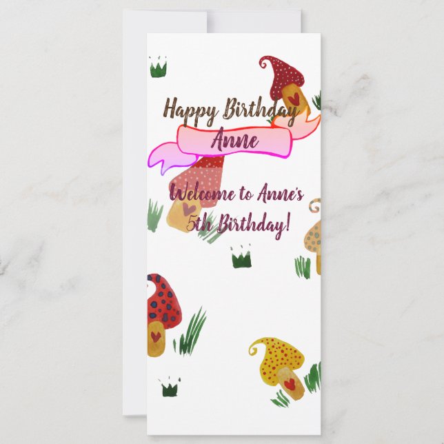 Invitation à la fête d'anniversaire (Devant)