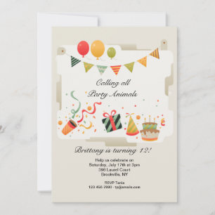 Invitation à la fête d'anniversaire