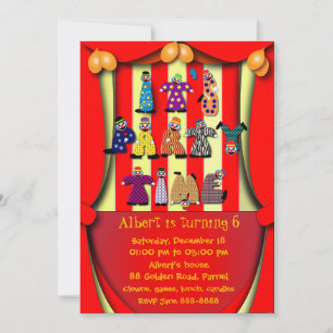 Invitation à la fête d'anniversaire : 036 Clowns