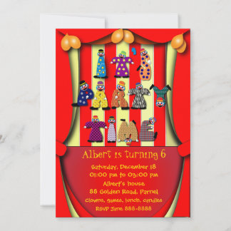 Invitation à la fête d'anniversaire : 036 Clowns