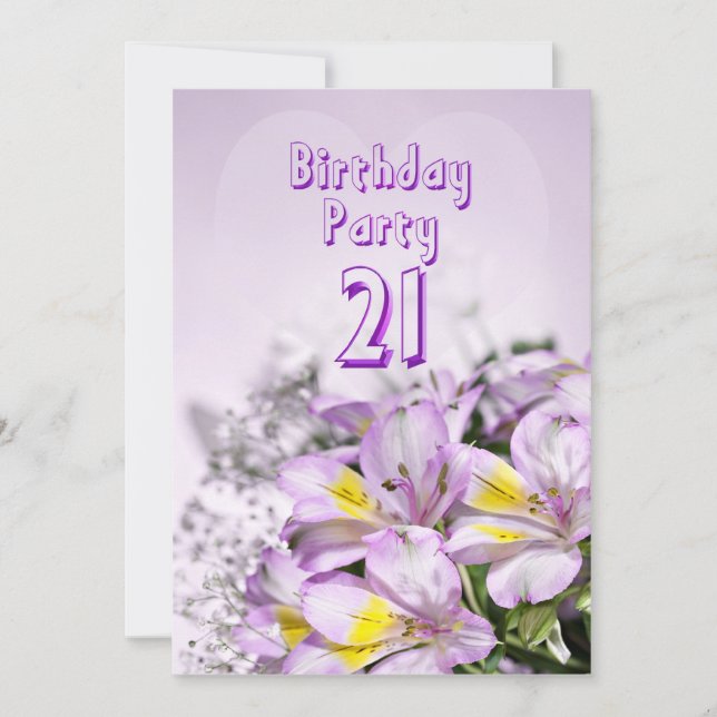 Invitation à la fête d'anniversaire 21 ans (Devant)
