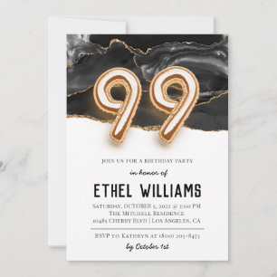 Invitation à la fête d'anniversaire 99 ans