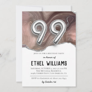 Invitation à la fête d'anniversaire 99 ans