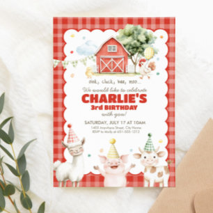 Invitation à la fête d'anniversaire à la ferme pou