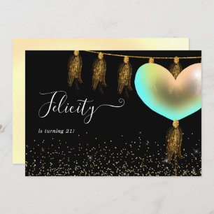 Invitation à la fête d'anniversaire arc-en-ciel et