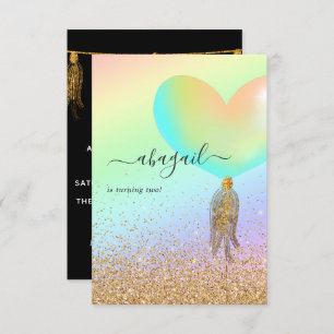 Invitation à la fête d'anniversaire Arc-en-ciel et