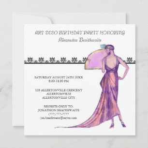 Invitation à la fête d'anniversaire Art déco des a