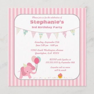 Invitation à la fête d'anniversaire avec des rayur