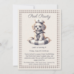 Invitation à la fête d'anniversaire avec piscine S