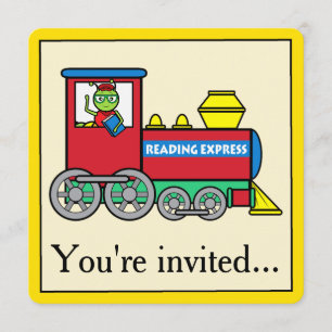 Invitation à la fête d'anniversaire avec train et 