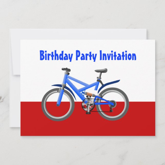 Invitation à la fête d'anniversaire avec vélo (Devant)