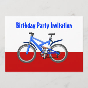 Invitation à la fête d'anniversaire avec vélo