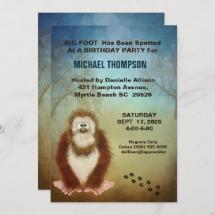 Invitation à la fête d'anniversaire Big Foot
