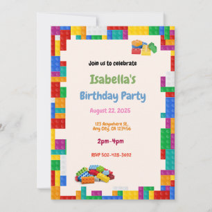 Invitation à la fête d'anniversaire Blocks