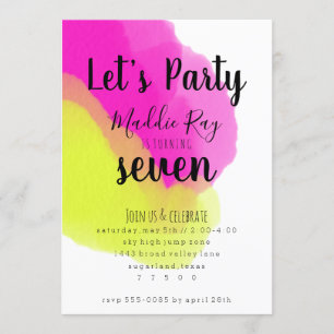 Invitation à la fête d'anniversaire Bright Waterco