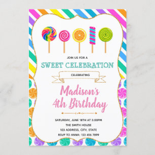 Invitation à la fête d'anniversaire Candy