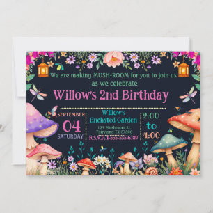 Invitation à la fête d'anniversaire Champignon du