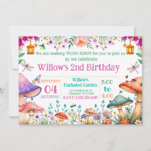 Invitation à la fête d'anniversaire Champignon du