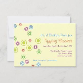 Invitation à la fête d'anniversaire| Circuits|iv