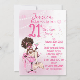 Invitation à la fête d'anniversaire Cocktail Sirèn